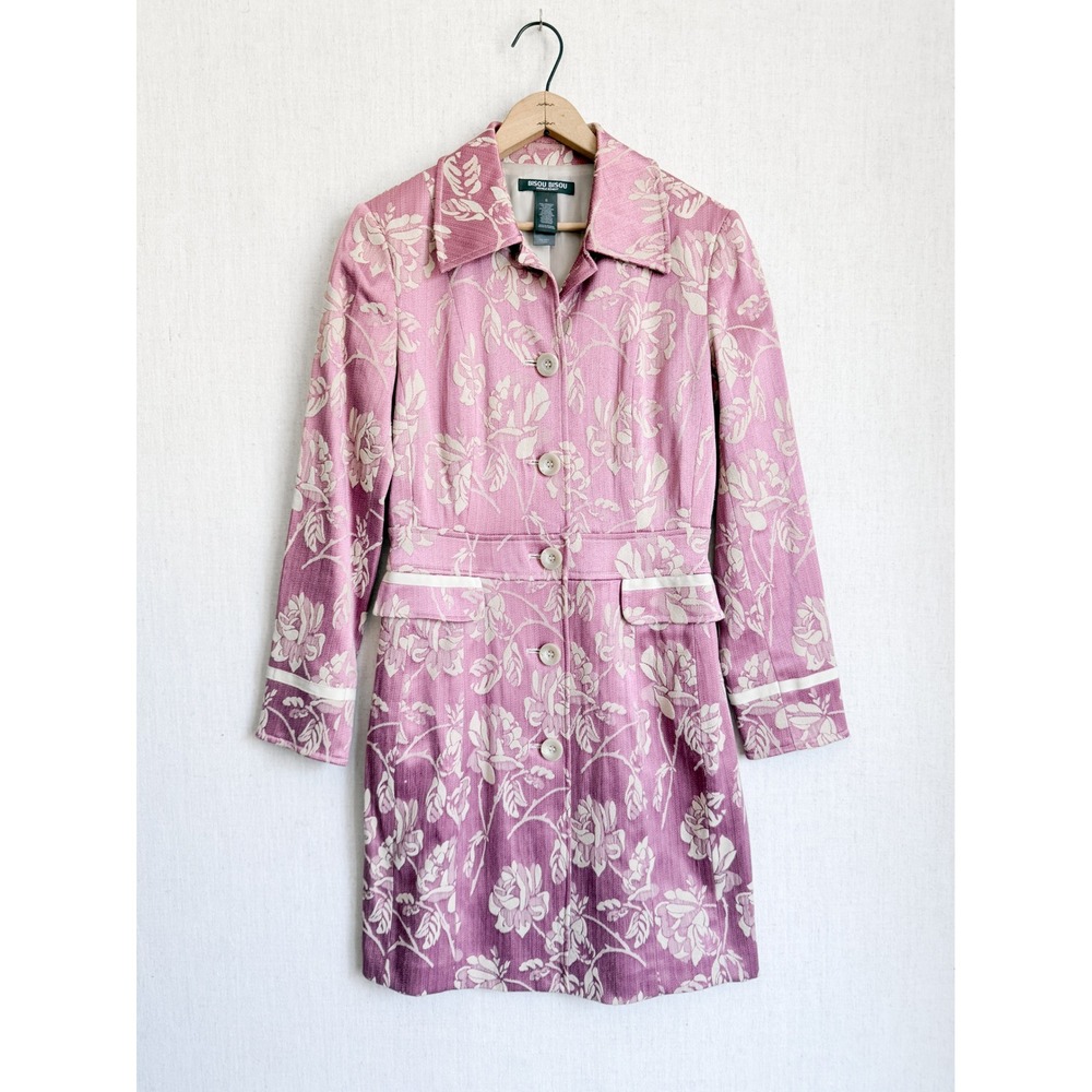 Bisou‎ Bisou y2k vtg pink floral brocade cottagecore jacket size S